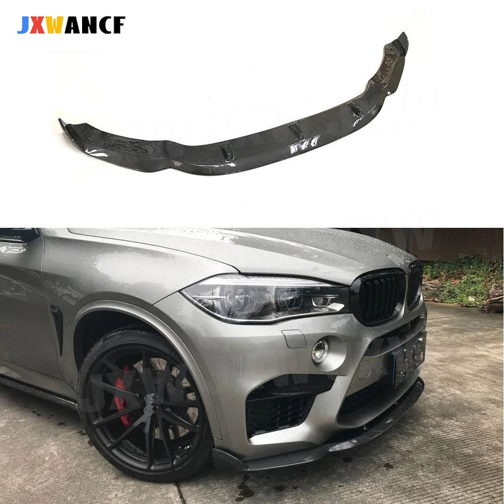 

JXWANCF Carbon Fiber Front Lip Spoiler For BMW X5M F85 X6M F86 2015 2016 2017 2018 Head Bumper Chin
