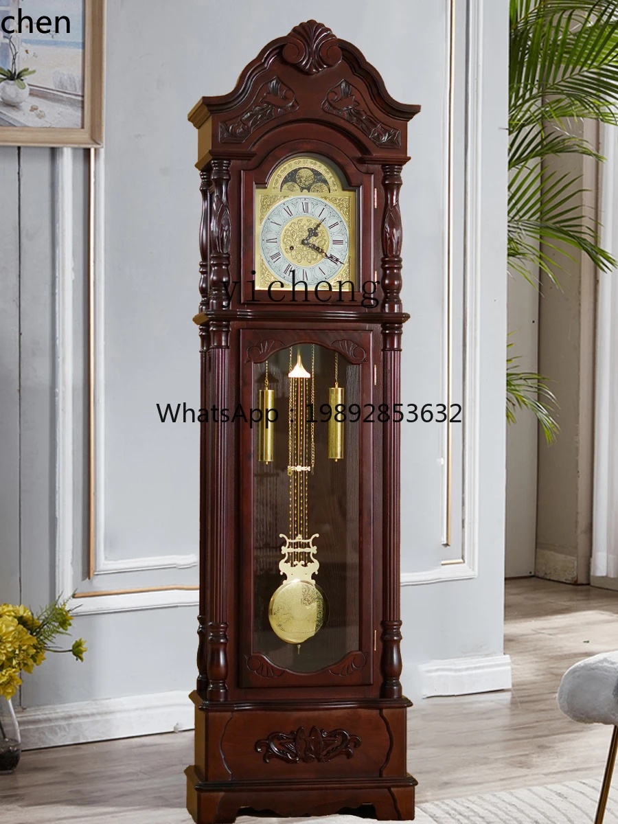 YFY   floor clock, living room, Polaris movement, household Chinese retro mechanical seat clock, vertical pendulum clock