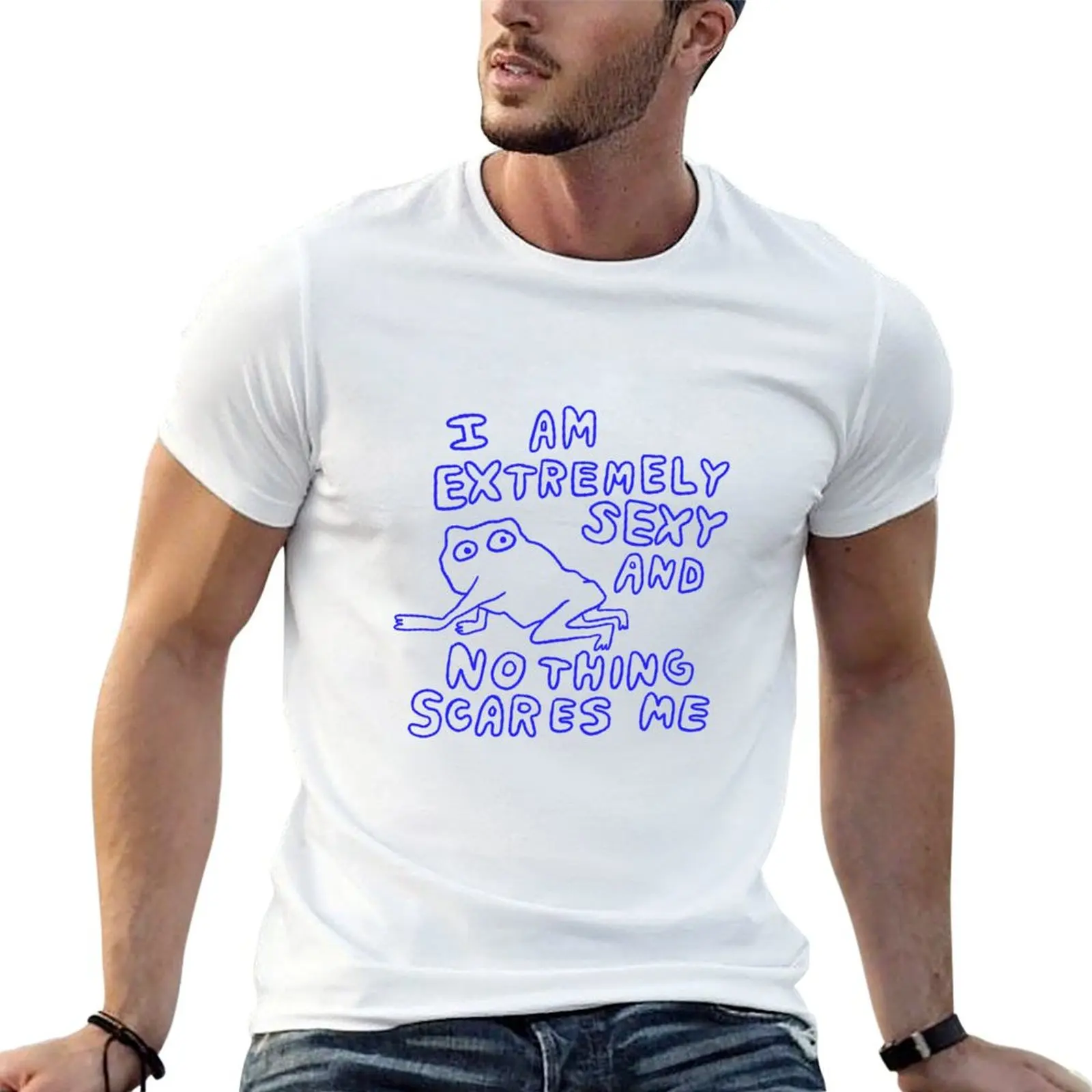 T-shirt Fearless Frog pour homme, t-shirts en coton amusants pour homme, t-shirt d'été