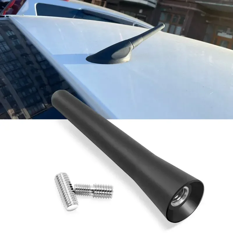 

Low-Profile Car Roof Antenna 2.5in - Universal Mini Short AM/FM/DAB Radio Receiver with Heavy-Duty Screw Mount (Black)