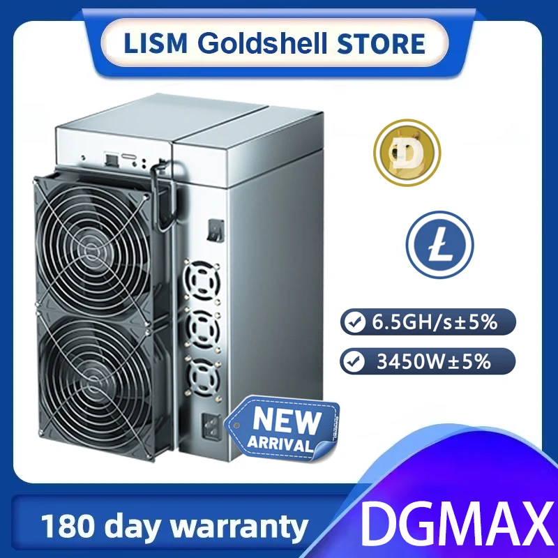 Goldshell DG MAX Miner 6.5Gh±5% 3400W Doge LTC Coin Miner Scrypt Algorithm Mining Machine Shipping on Late November