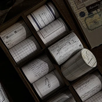 Yoofun ريترو كرونيكل اخفاء اشي الشريط خمر المشارك رسالة الزخرفية كلية المجلات DIY بها بنفسك سكرابوكينغ القرطاسية