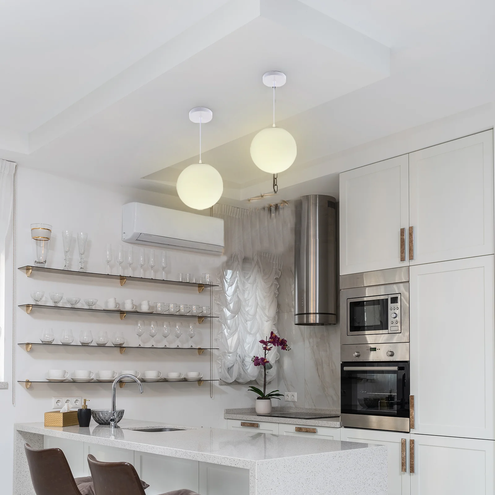 

Vintage Spherical Glass Lampshade Smooth Frosted Texture for Mini Wall Table Lamp Garden Path Light Cover Upgrade