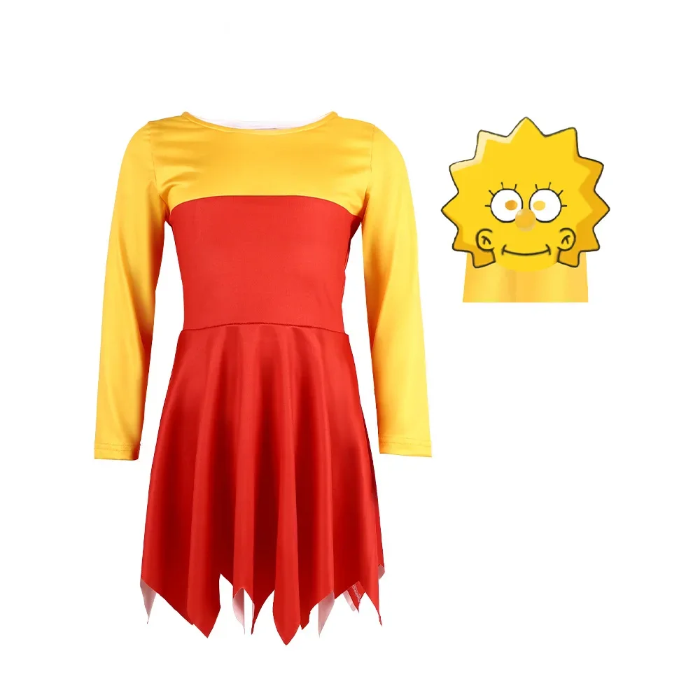 The Simpsons Costume Anime Bart Lisa Marge Homer Simpsons Cosplay Birthday Party Dress Cartoon Halloween Costume Adult Kids