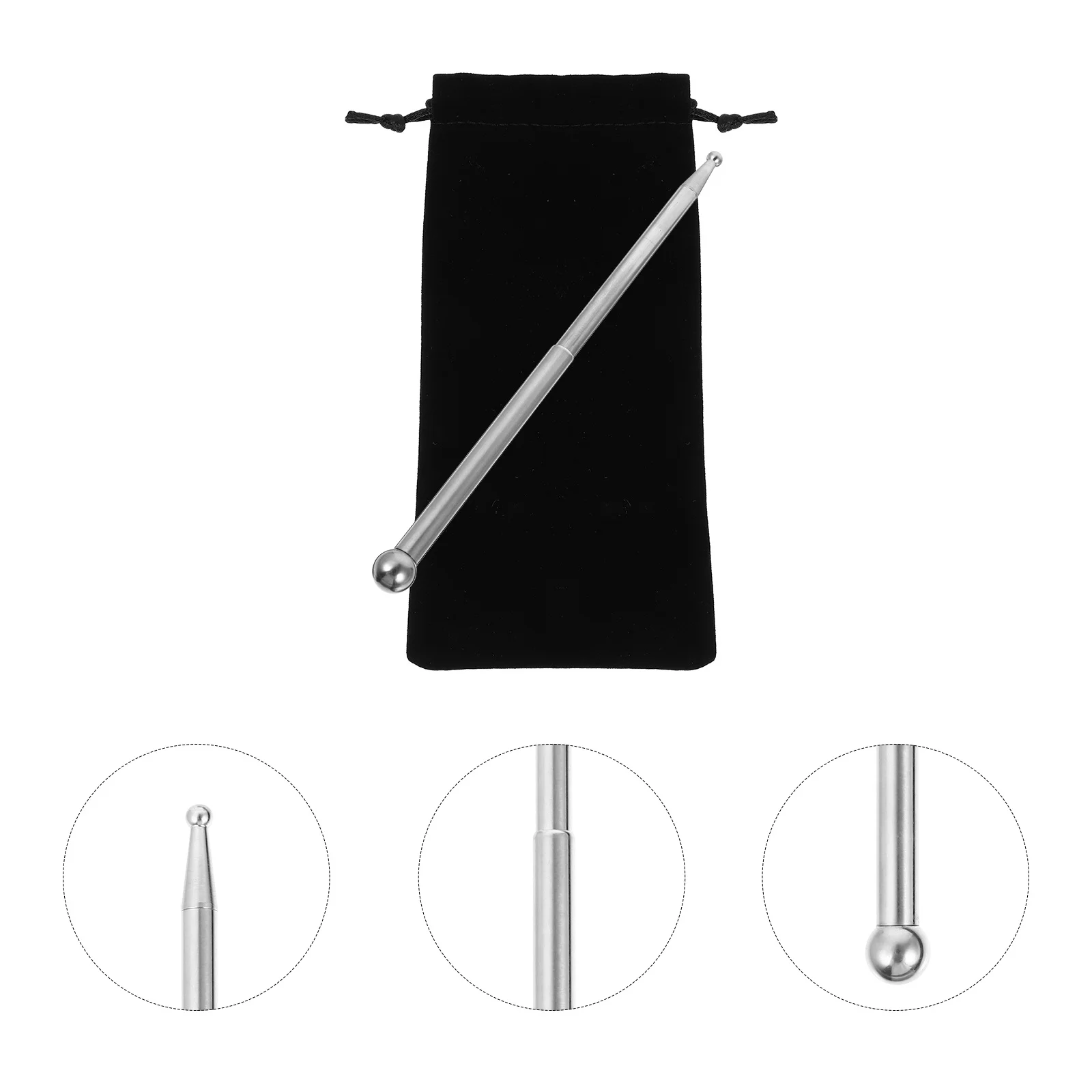 

1 Set Of Stainless Steel Point Massage Stick For Face Body Hand Neck Shoulder Muscle Relief Tension Headache Therapy Portable