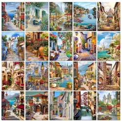 5D Diy Diamond Painting Street View Full Square Round Diamond Embroidery Landscape Mosaic Rhinestone Picture Home Decoration