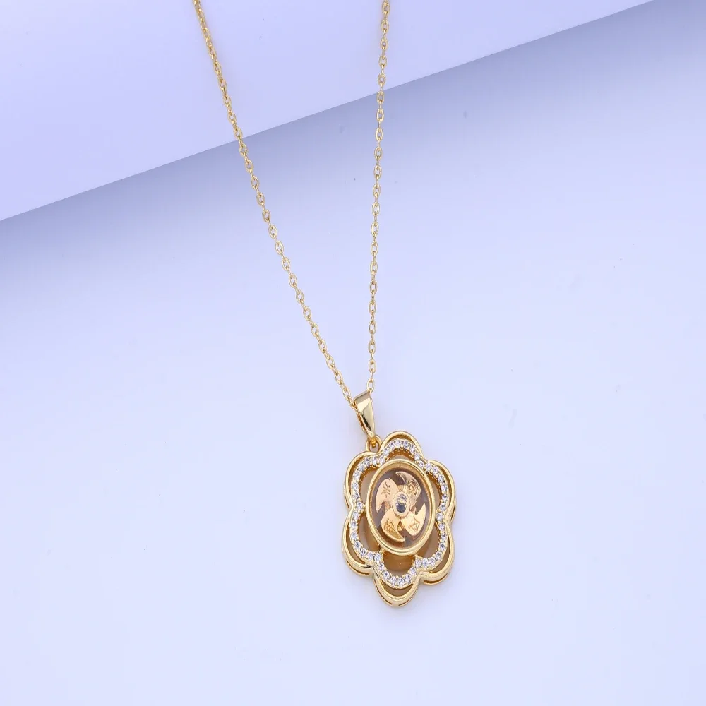 Collana girevole con diamanti intarsiati di ispirazione vintage, ciondolo gioielli unisex per una decorazione elegante