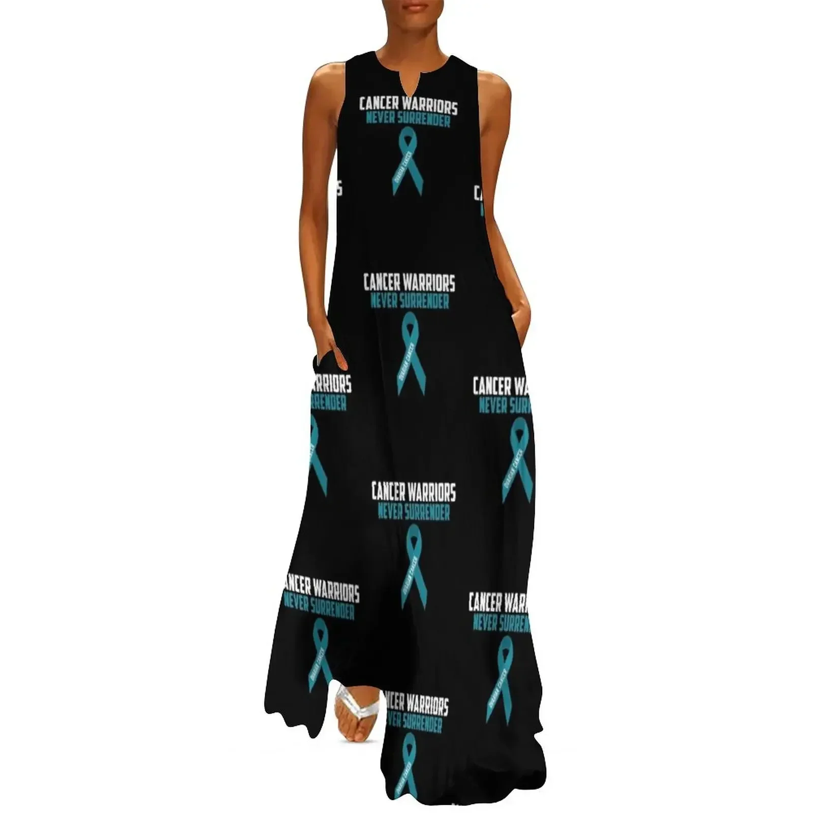 

Ovarian Cancer Warriors Never Surrender Long Dress luxury evening dress woman for wedding Dress