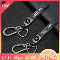 2025 Hot 1Pcs Leather Keychain Car Logo Keyring Accessories For Audi Sline S6 S7 A1 A2 A3 A4 A5 A6 A7 A8 Q1 Q2 Q3 Q4 Q5 Q6 Q7 Q8
