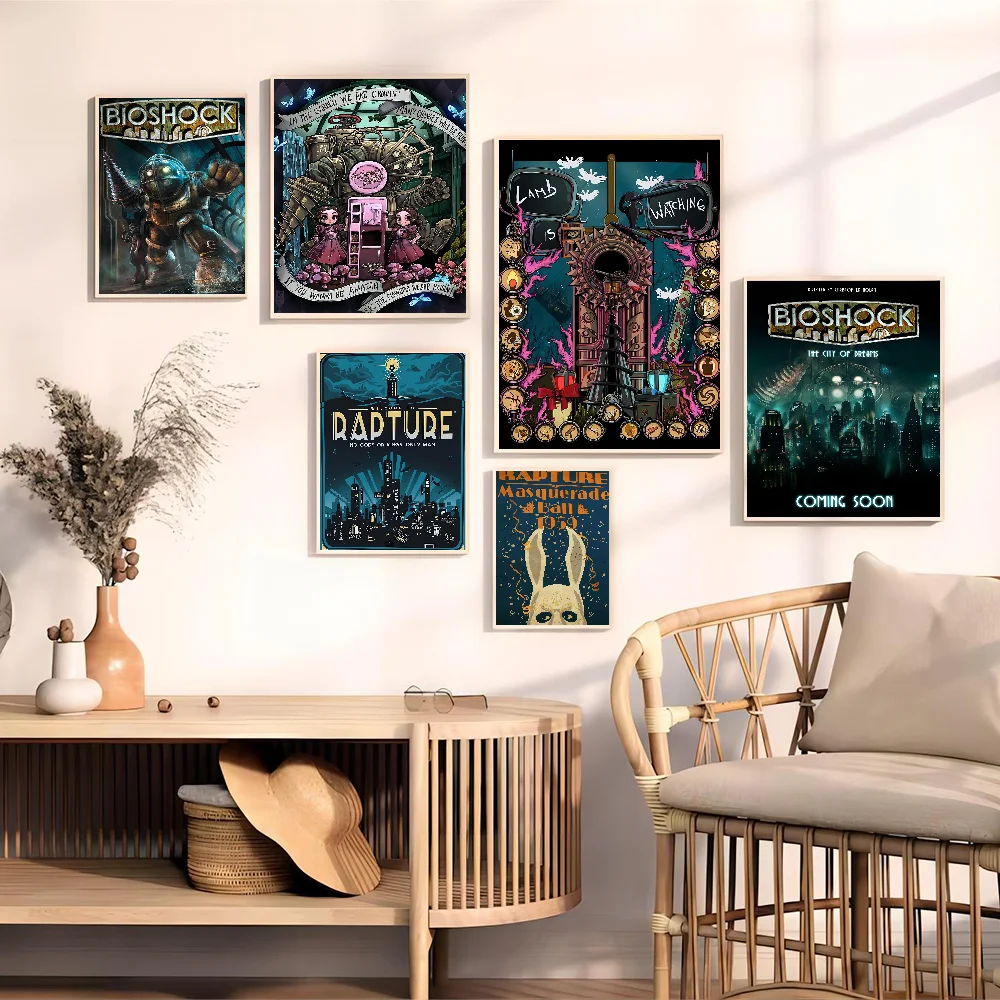 Bioshock Rapture Poster Anime Posters Sticky Vintage Room Home Bar Cafe Decor Kawaii Room Decor