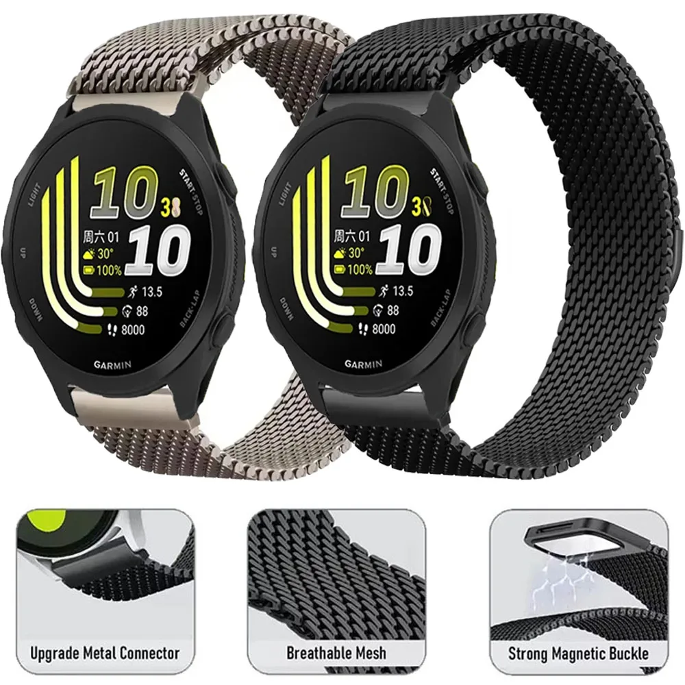 18mm 20mm 22mm Metall-Milanese-Armband für Garmin Forerunner 170 70 55 165 570 970 965 265S Armband für Garmin Venu 4 45mm 41mm