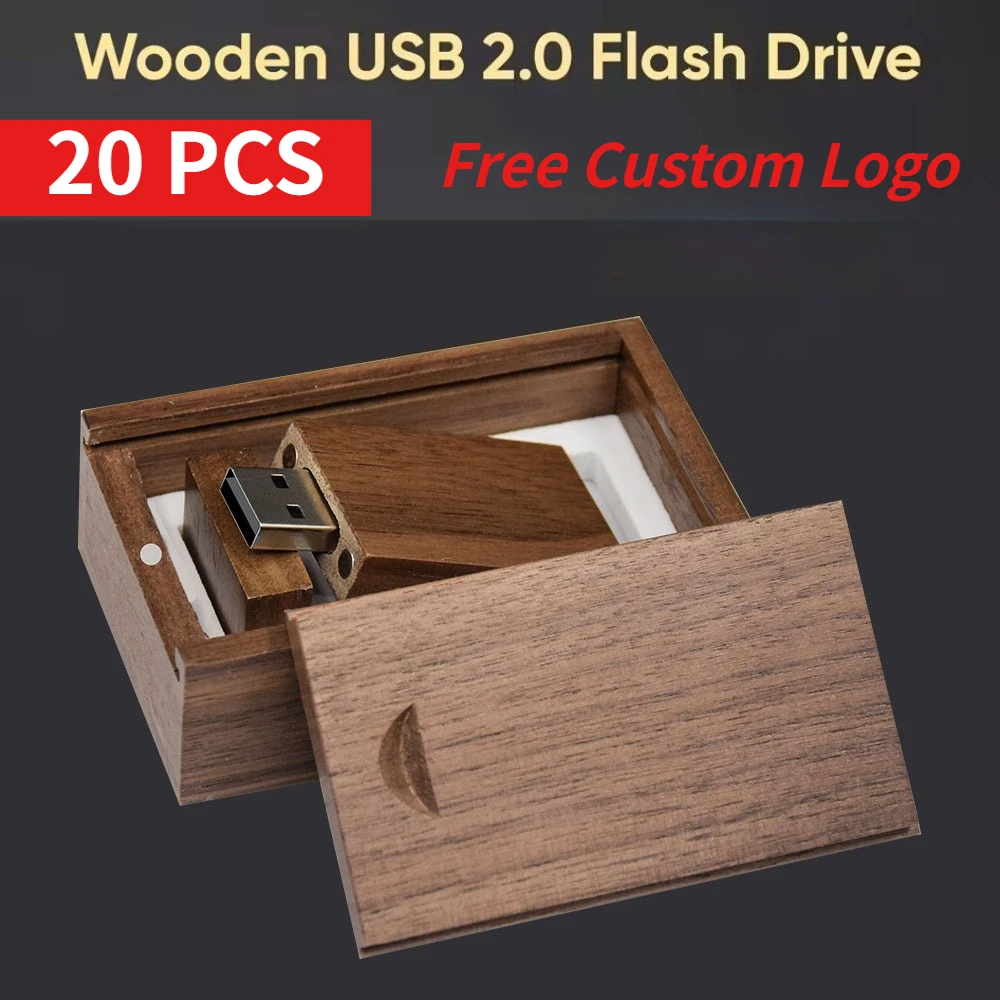 

20 шт. USB-флешки 2.0 с бесплатной индивидуальной гравировкой логотипа, 64 ГБ, деревянные флеш-накопители, 32 ГБ, свадебный подарок, флешка 16 ГБ, карта памяти для фотографов