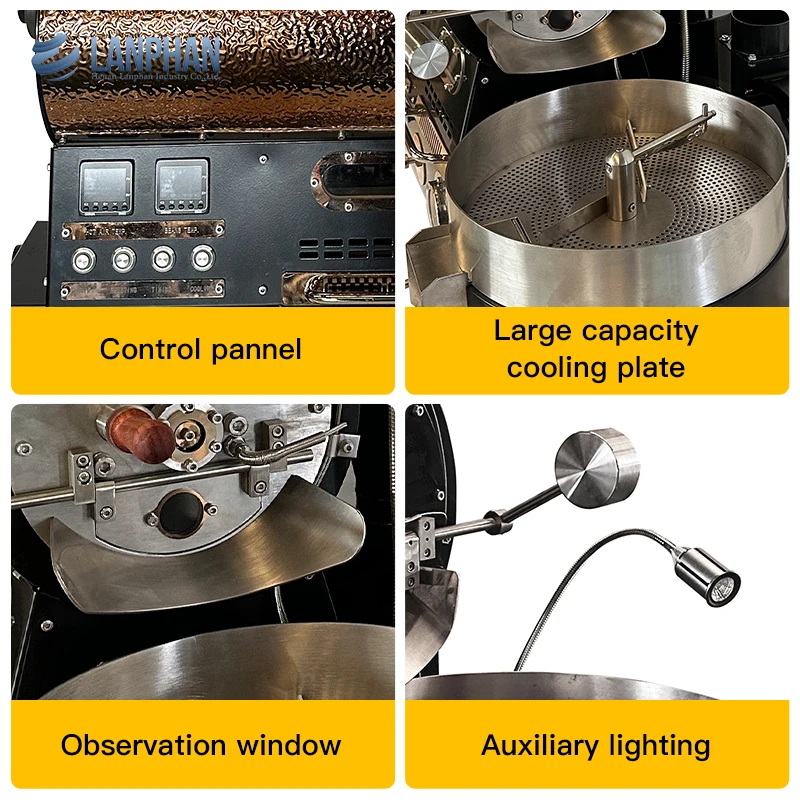 600g Electric Stainless Steel Small Mini Home & Car Use App-Controlled Coffee Bean Drum Roaster Machine