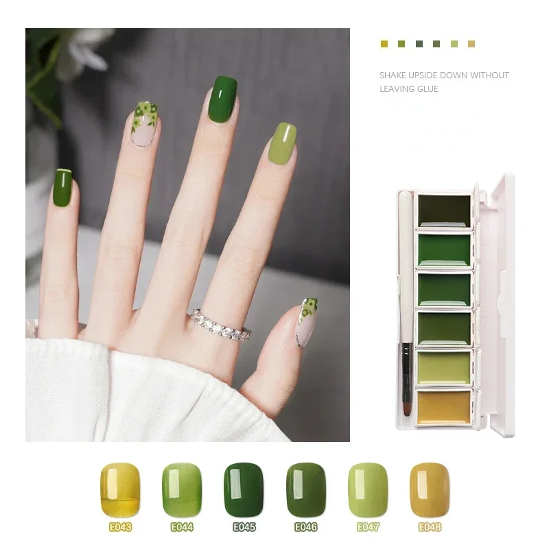 

Solid Nail Gel Palette Mud Painting Spring Summer Color For Nail Art Design Semi Permanent Soak Off UV Gel Varnish 6 Colors Set