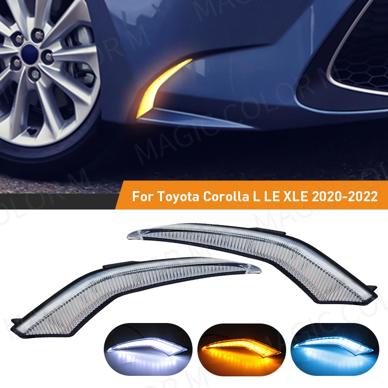 

Car LED Daytime Running Light DRL for Toyota Corolla L/LE/XLE Hybrid Levin 2020 2021 2022 Tricolor Driving Fog Lamps Accessories