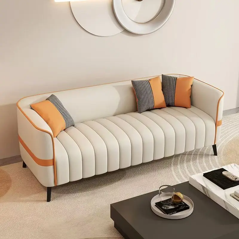 

Sofa small apartment office clothing store sitting area reception beauty salon double triple sofa living room