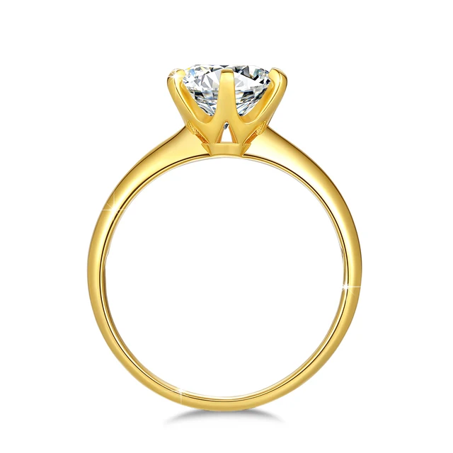 2ct 1ct VVS1 Moissanite Ring 18K Gold 100% Genuine for Women Wedding Anniversary Engagement Wedding Gift Fine Jewelry