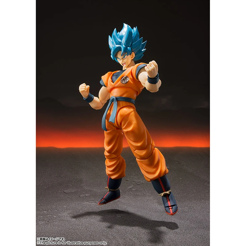100% Original Bandai S.H.Figuarts Shf Super Saiyan God Super Saiyan Son Goku Super Blue Dragon Ball Super Broly Genuine In Stock view 4