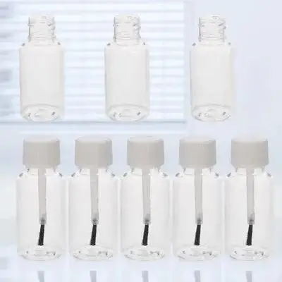 

8Pcs Small Empty Nail Polish Bottles Refillable Brush Cap Design Manicure Container Essential Oil Bottle Travel Portable Size
