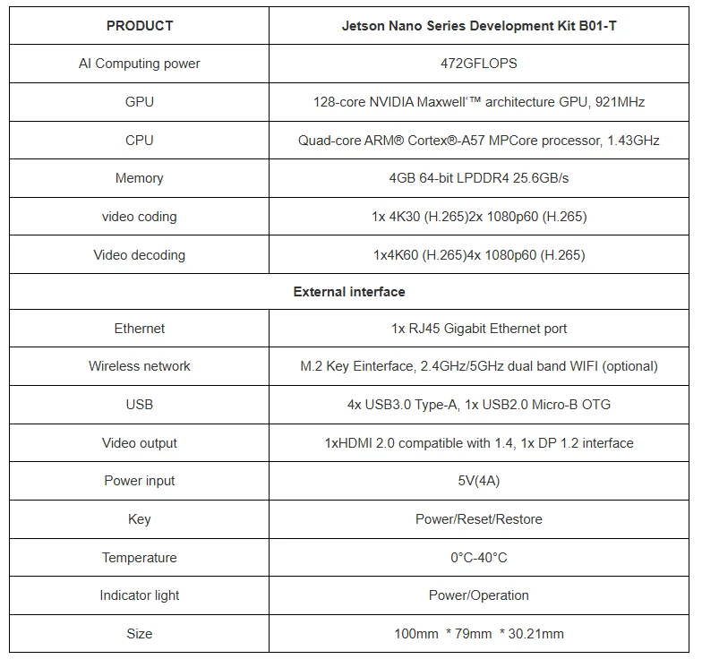 NVIDIA Jetson Nano 4GB Development Kit with 472GFLOPS Carrier Core Board Module B01-T System - Image 6