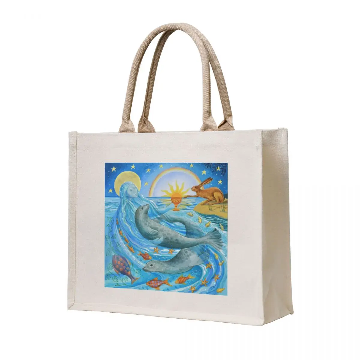 

Seal Mother Tote Bag cute tote handbag Customizable men's