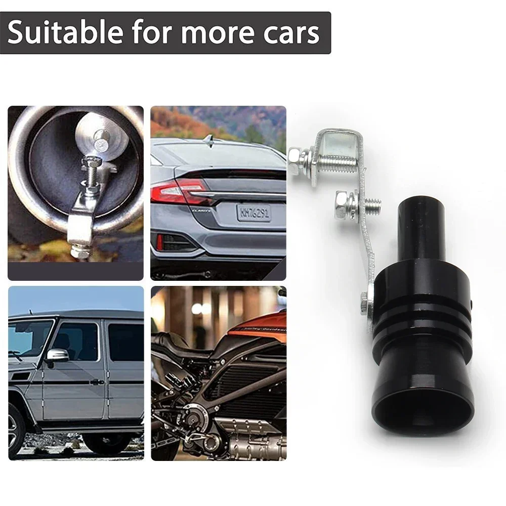 Universal Car Black Turbo Sound Whistle Vehicle Refit Device Exhaust Pipe Turbo Sound Simulator Turbo Muffler