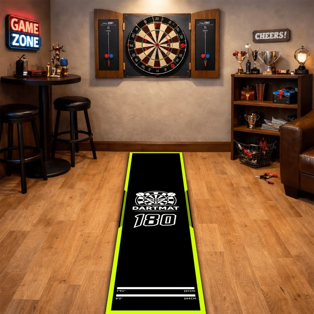 VIKAMA Professional Dart Training Mat with Throw Line Carpet, Dart Enthusiast Gift, Bar Game Room Home Decor