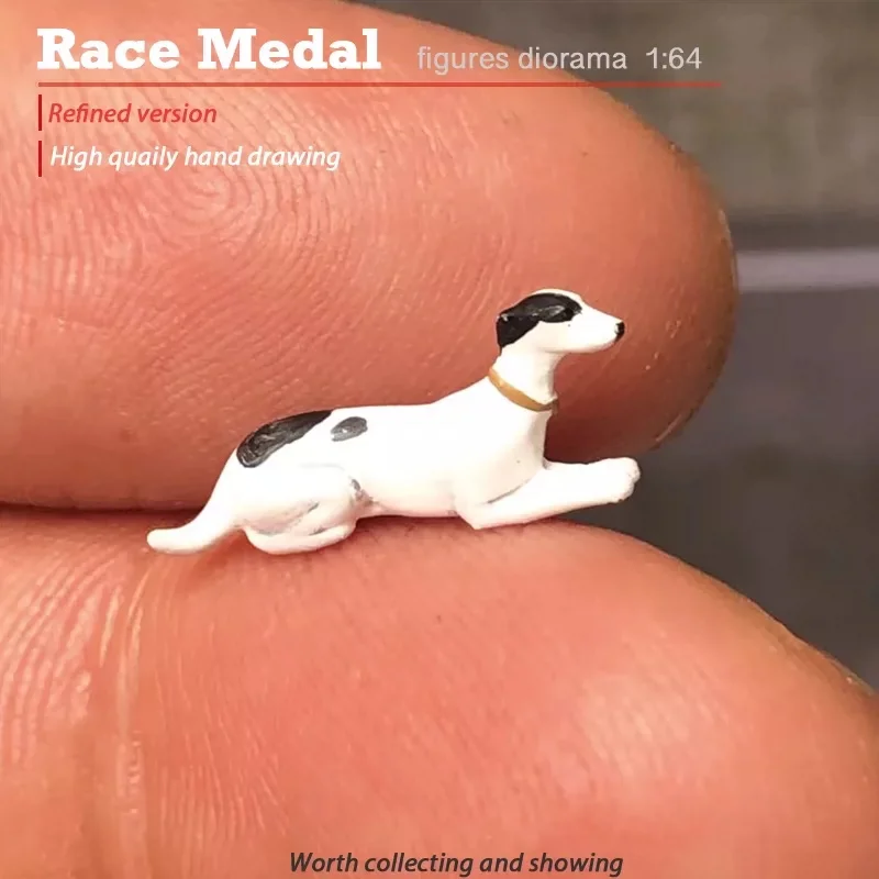 Painted Miniature 1/64 Scale Cute Animals Pet Dog Hound 3D Print Doll Figure Scene Accessory Props Desk Decor