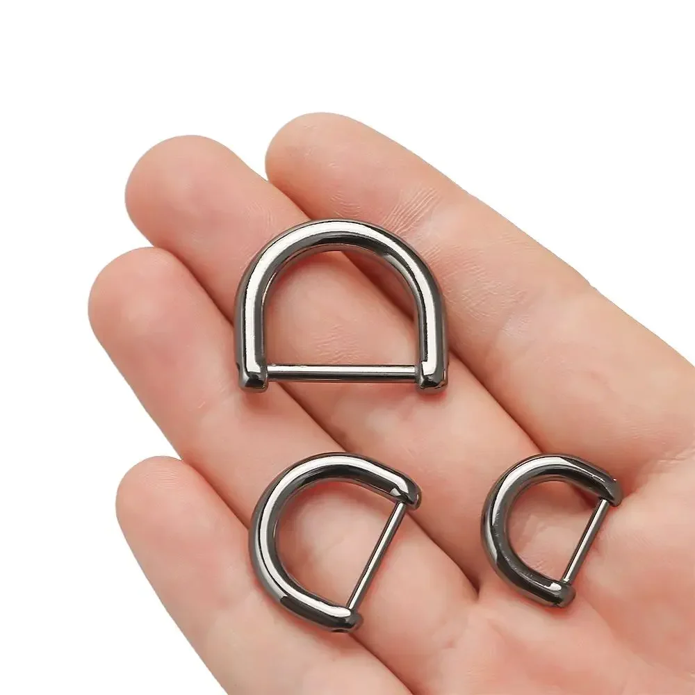 Metal Leather Craft Detachable Shoulder Webbing Buckle Open Screw Screw D Buckle Clasp D Ring Buckle Handle Shoulder Webbing image 5
