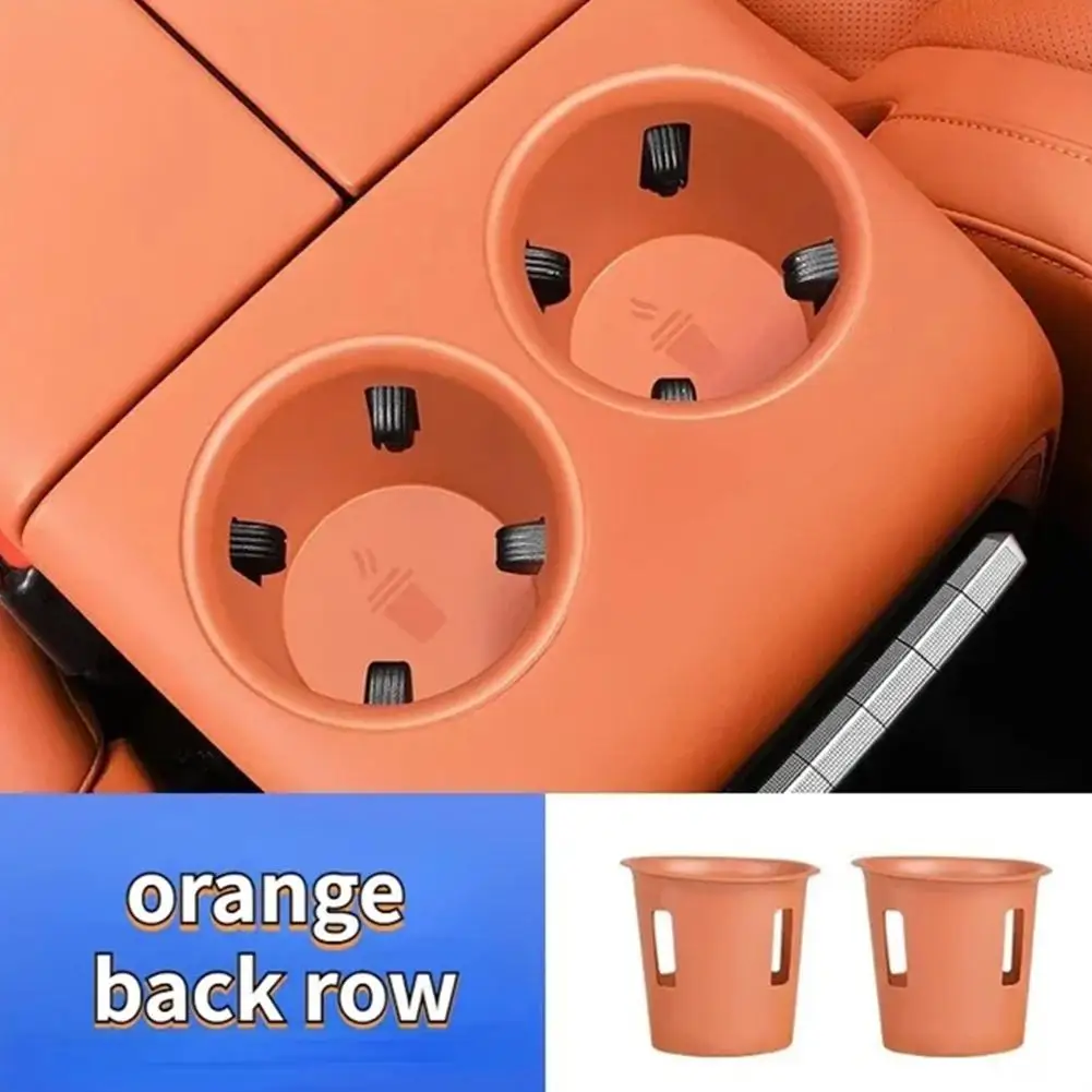 Para LiXiang L7 L8 L9 2023 Gel de sílice naranja almohadilla Central de coche embellecedor de agua accesorios de taza soporte C7P4