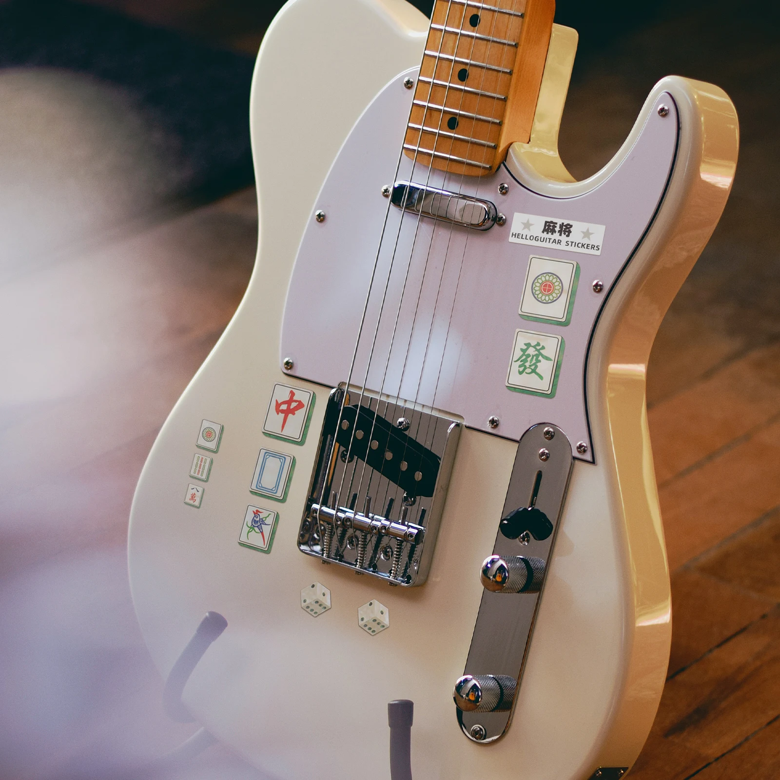 

Guitar Sticker Musical Instrument Self-adhesive Decorative Mahjong Pattern Note Stickers The Pet Acoustic
