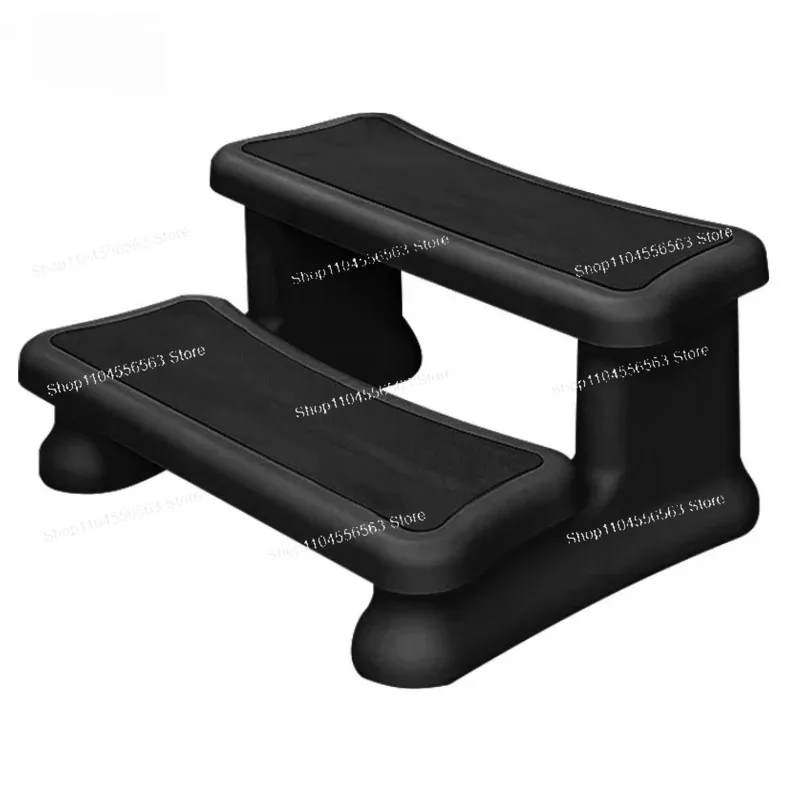 Black 2-Step Outdoor Hot Tub & Pool Ladder – Universal Spa Massage Step Ladder for Bathtub