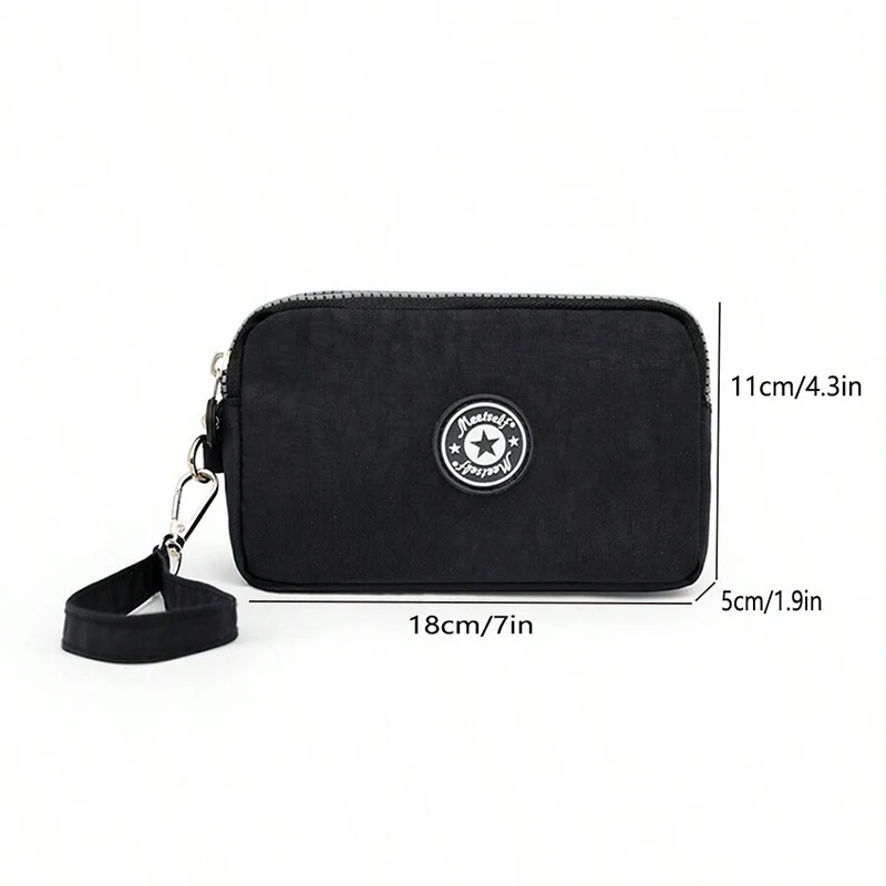 Large Capacity Men's Clutch Bag, Triple Zipper Cell Phone Bag, Portable Hand Carry Coin Purse