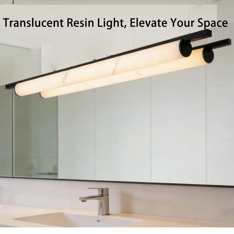 Modern LED Bathroom Mirror Light Acrylic Wall Lamp For Vanity Cabinet Top Lighting Fixture White Alabaster Style Front