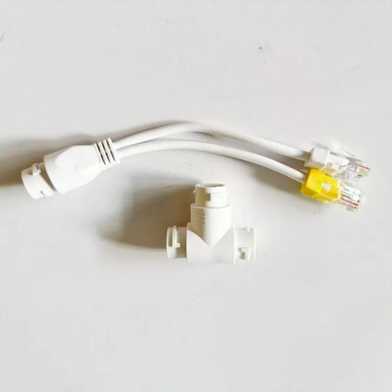 Répartiteur POE connecteur de câblage réseau 2 en 1, connecteur RJ45 à trois voies, câble POE pour système de sécurité de caméra IP