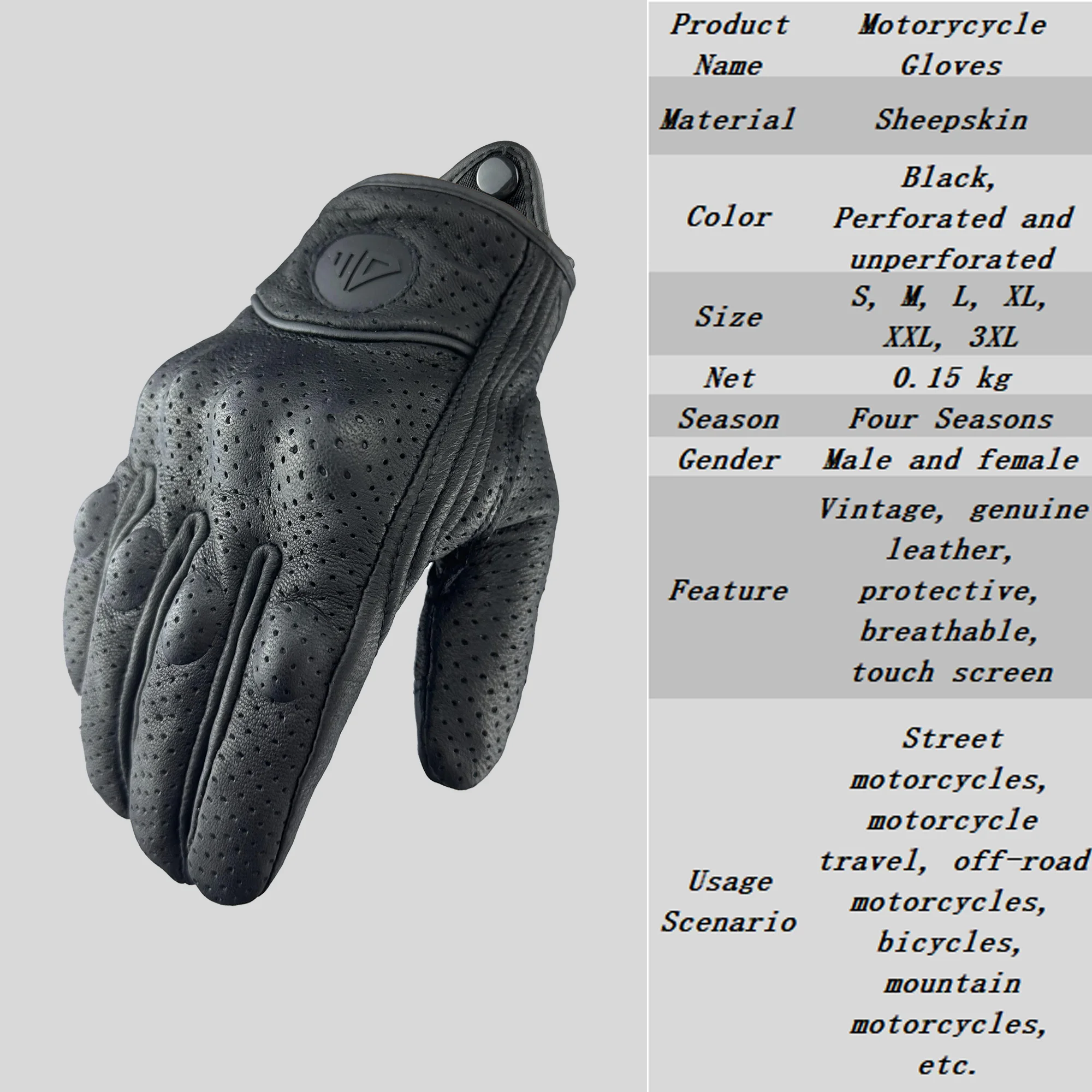 Motorcycle Gloves Motocross Summer Genuine Leather Breathable Tactical Racing Motocross Motorbike Electric Bicycle Cycling