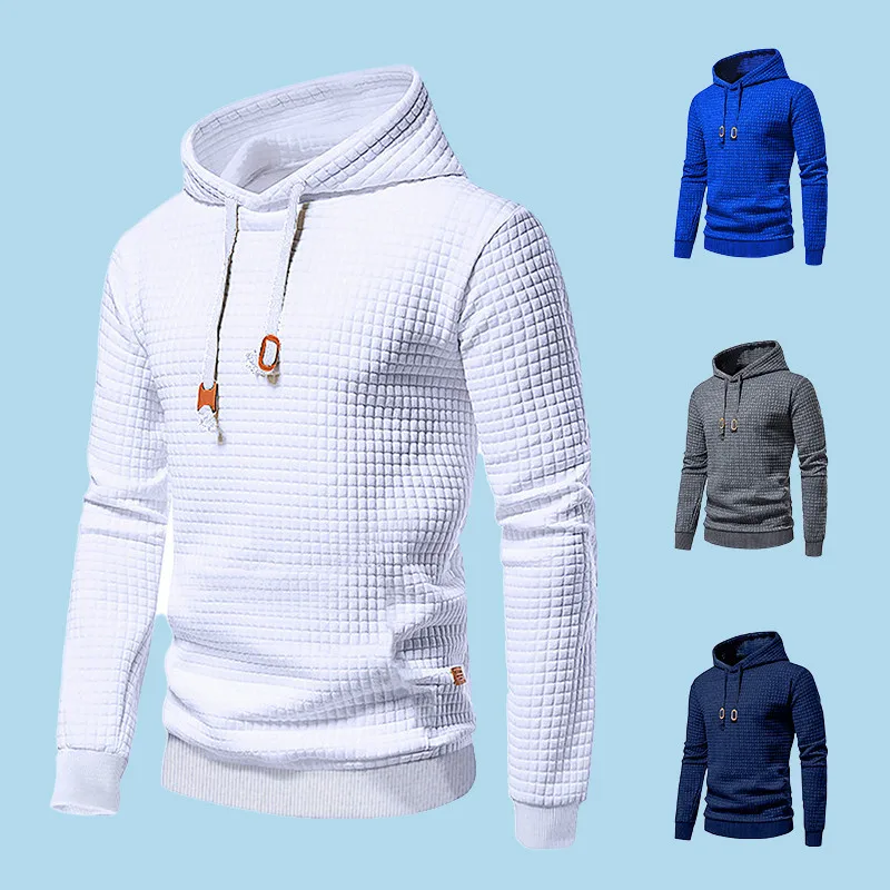 

New Men's Solid Color Casual Gym Thin Hoodie Oversize Spring and Fall Long Sleeves Sweatshirt Pullover Casual Warm Hoodie Gift