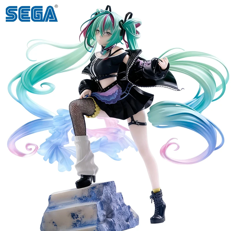 

SEGA FIGURIZMα Hatsune Miku -Punk！- Коллекционная фигурка из ПВХ, 23 см, аниме-модель, игрушка