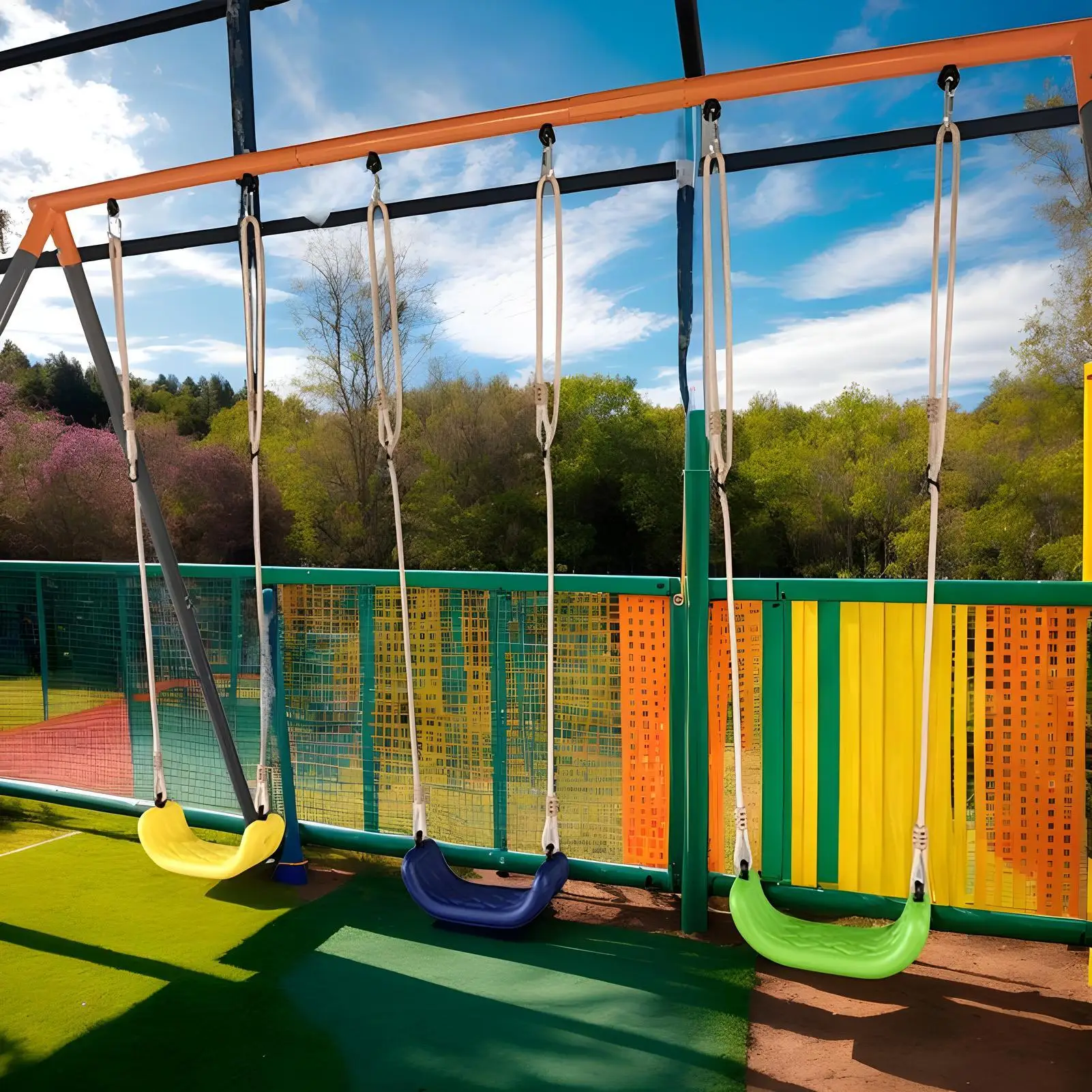 Kinderschommel Buitenschommels voor kinderen Verstelbaar touw Hangmatstoel Antislip trapeze voor terras Kinderdagverblijf Achtertuin Strand Binnenplaats