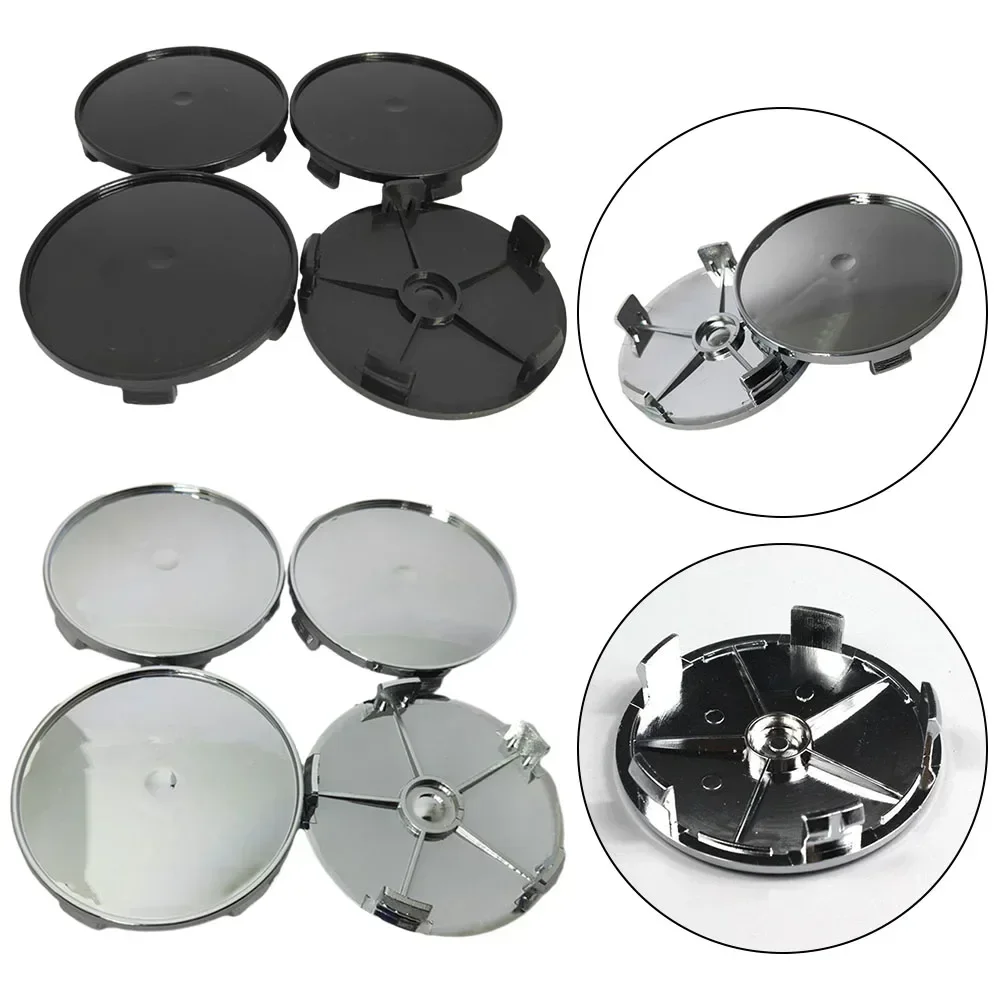 4pcs 68mm/64.5mm Universal Chrome/Black Car Wheel Center Hub Cover Cap Auto Truck 68mm ABS-Plastic Accessories