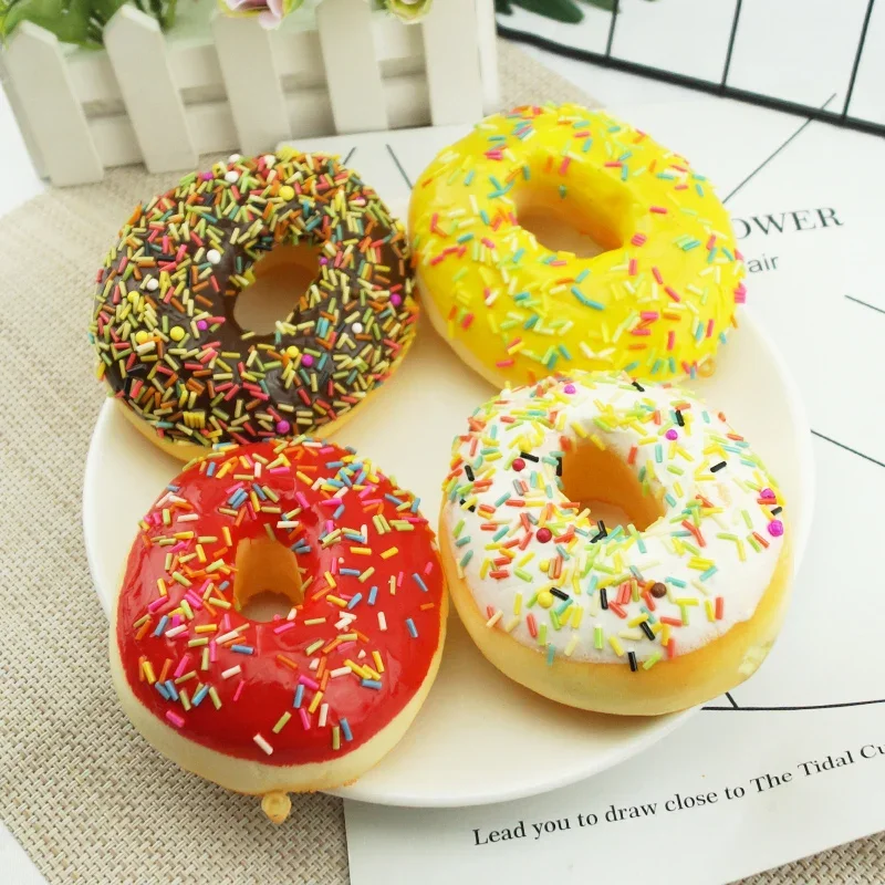 10CM Artificial Donut Food Chocolate Cake Sweet Roll Artificial Mini Squishy Donut Simulation Model Photography Decoration Props