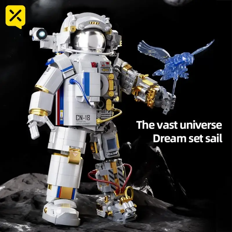 Building Blocks Mechanical Aerospace Astronaut Space Detect Assemble Bricks Toys Desk Decoration Gift for Children Toys Boy Kids