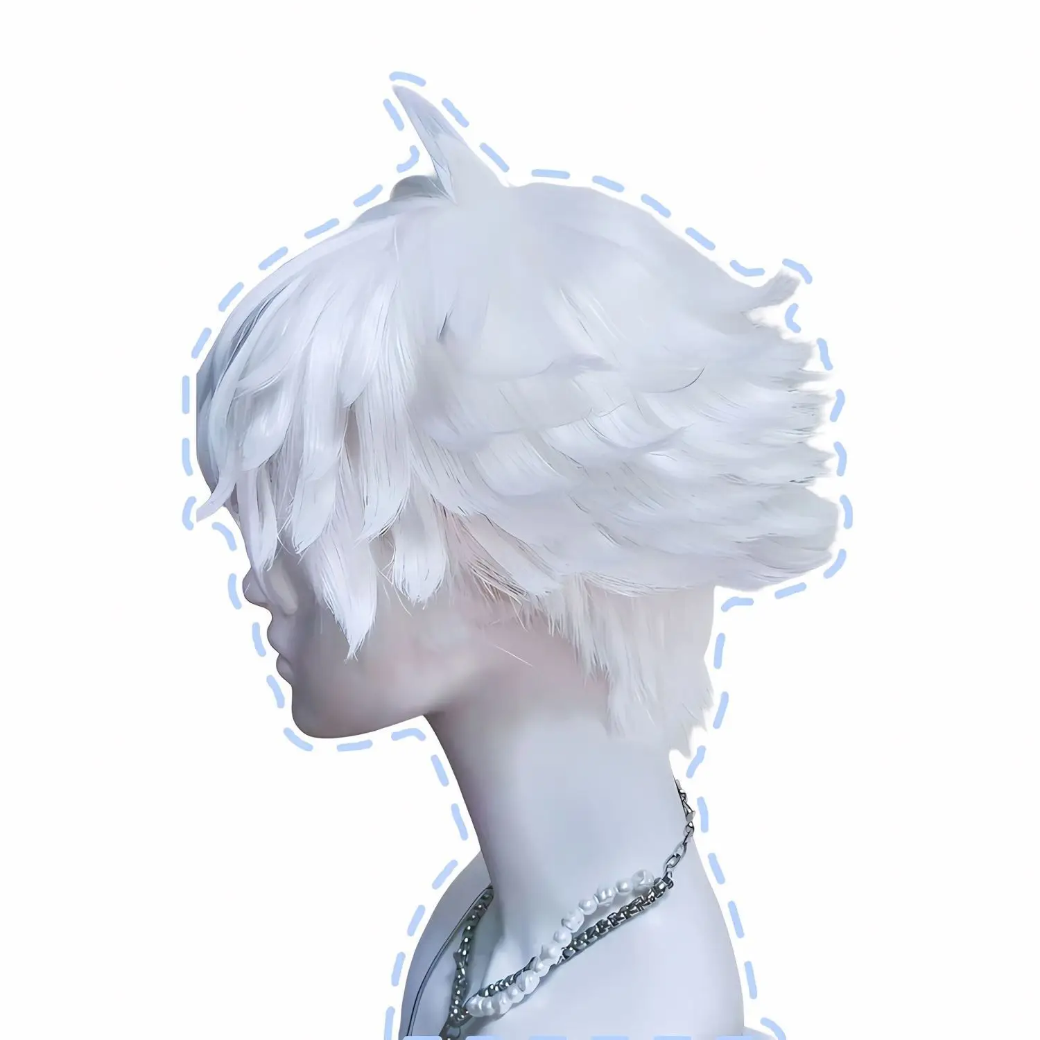 Peruka do cosplayu Jujutsu Kaisen Gojo Satoru, luźne włosy 5t5 i styl z kolcami do góry, wersja anime con, cosplay Final Fantasy, męska