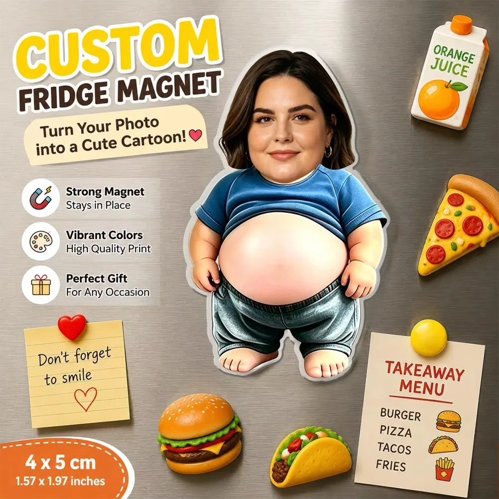 Customization 3D Belly Pinching Fridge Magnet Custom Face Belly Anti-Collision Acrylic Fridge Magnet,Squeezeable Decor