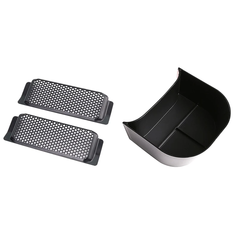 Nueva caja de almacenamiento de artículos diversos de dos filas con salida de aire acondicionado, cubiertas antipolvo debajo del asiento, rejilla de ventilación de flujo de aire