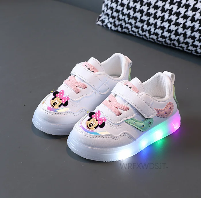 Disney Minnie mickey Kids Glowing Sneakers kids shoes boys girls Luminous Lighted Sneakers Cartoon Boys LED Children Shoes