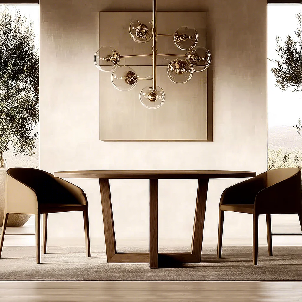 Sigma Modern Solid Wood Dining Table Furniture Set Customized Color Size Durable Master Design for Indoor Dining Room Villa