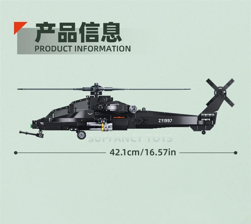 Sluban 419 Elementów Wojskowy Helikopter Myśliwski Niskogabarytowy Hegemon Model Klocki Edukacyjne Zabawki dla Dzieci
