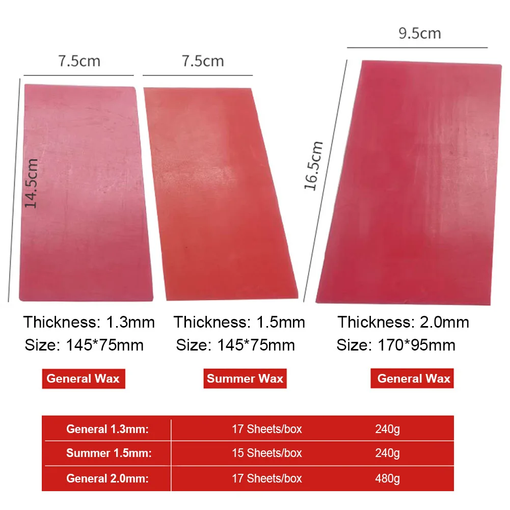 Dental Base Plate Wax Sheet Winter Summer Grade 240g/480g Denture Model Consumable Occlusal Rim Wax Pattern Impression Material