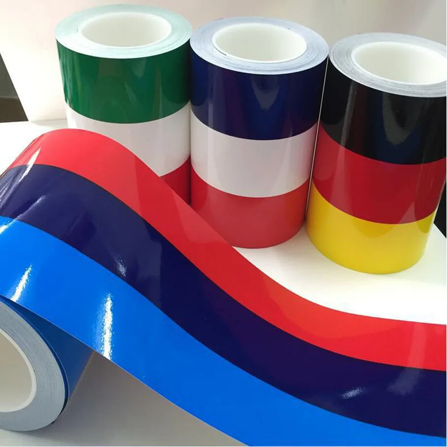 15CMX300CM(3Meter) DIY Auto 4 Color Germany France Italy Flag Stripe Car Hood Vinyl Sticker Body Decal For car decoration